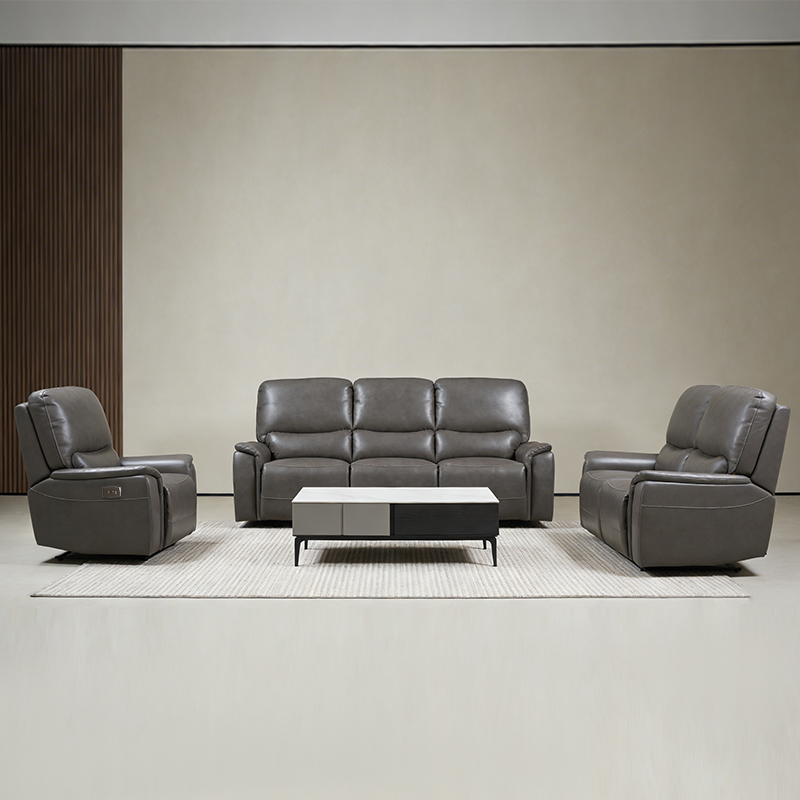 Bộ ghế sofa có thể ngả điện giả da thiết kế mô-đun
