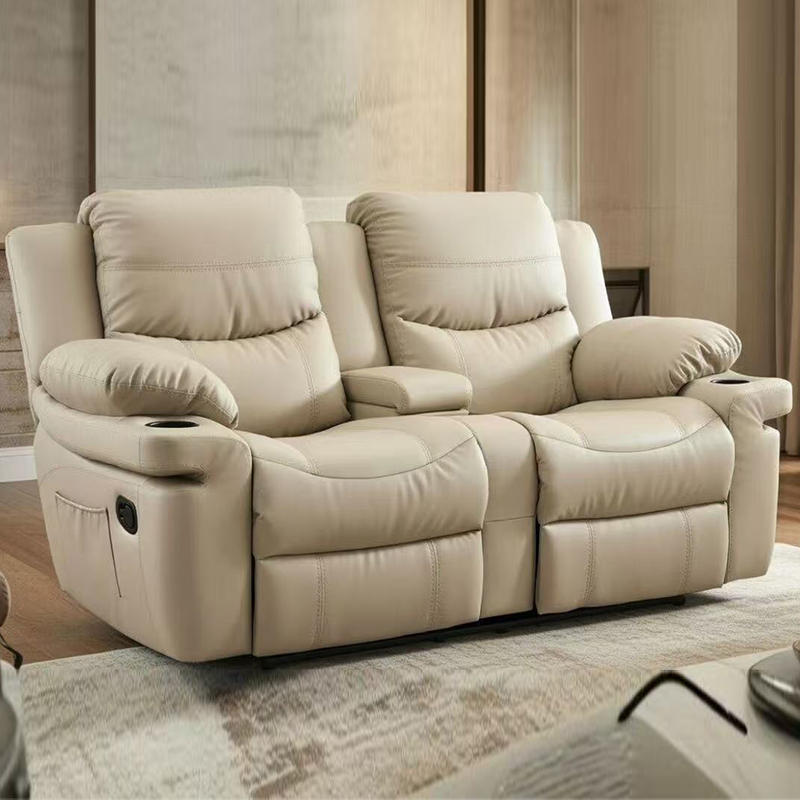 Ghế ngồi có thể ngả bằng tay bọc da chuyển động Loveseat