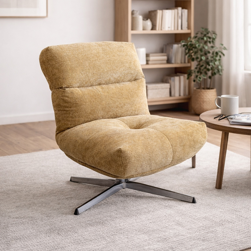 Vải Hiện Đại Ghế Xoay Phòng Khách Sang Trọng Khung Kim Loại Đơn Phòng Chờ Ghế Sofa Nội Thất Phòng Khách